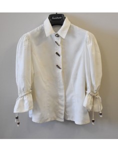 CAMICIA STILE TIROLESE  tg.42 CREMA