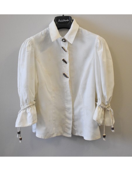CAMICIA STILE TIROLESE  tg.42 CREMA