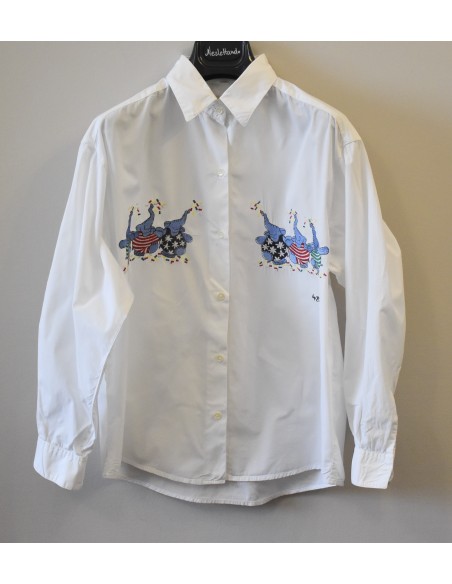 CAMICIA VINTAGE '80/'90  tg.S CON RICAMO Blondie