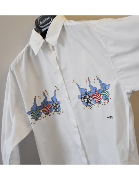 CAMICIA VINTAGE '80/'90  tg.S CON RICAMO Blondie
