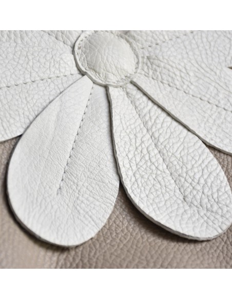 BORSA CON IL FIORE PELLE