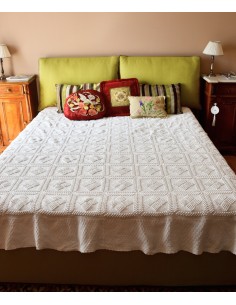 COPRILETTO IN COTONE REALIZZATO AD UNCINETTO 230x180 cm
