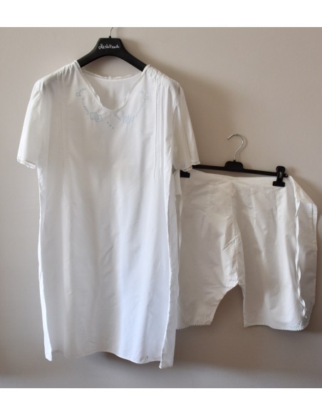 ANTICO COMPLETO  SOTTOVESTE /CAMICIA DA NOTTE  + MUTANDONI