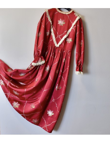 ABITO BORDEAUX  VINTAGE  TEATRALE / CARNEVALE  Tg.46