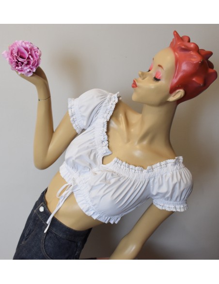 CAMICIA CORTA tg  42/44 STILE TIROLESE NUOVA