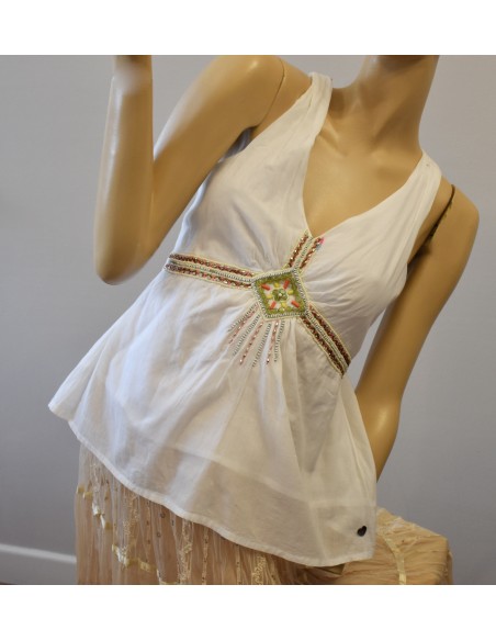 TOP IN COTONE CON RICAMI  Tg.44/46