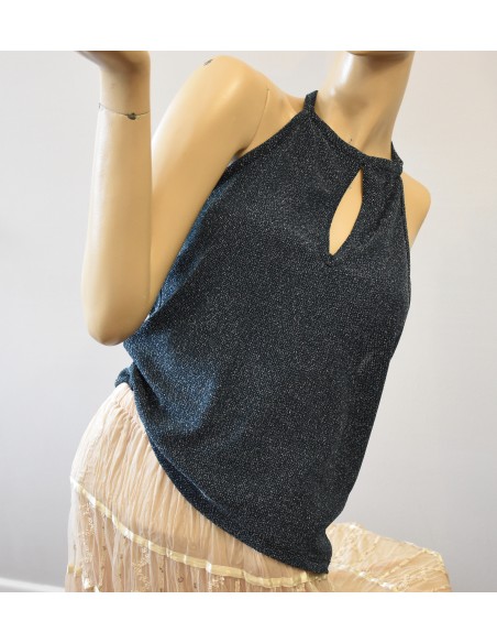 ELEGANTE  TOP NERO Tg. 14/16 - 46/48  Topshop