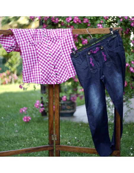 PANTALONI Tg.42 DONNA STILE TIROLESE JEANS