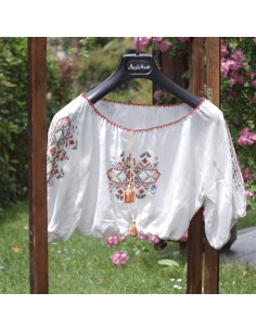 CAMICIA  tg 48/48 TIROLESE UNGHERESE RICAMATA