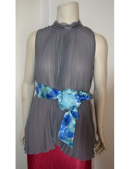 CINTURA AZZURRA CON FIORE