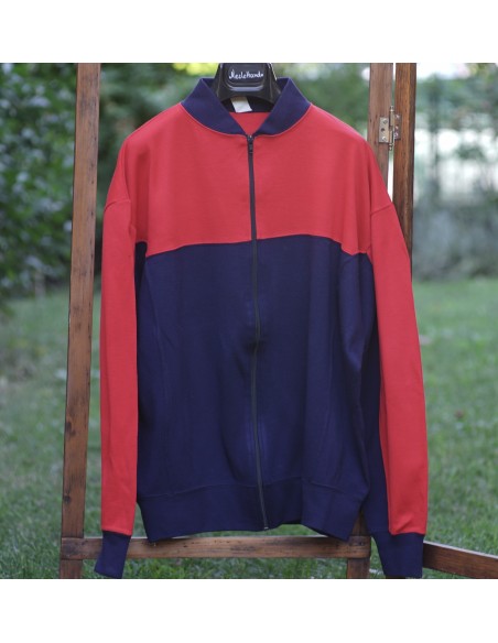 FELPA VINTAGE '70 tg.52/54   BLU/ROSSO
