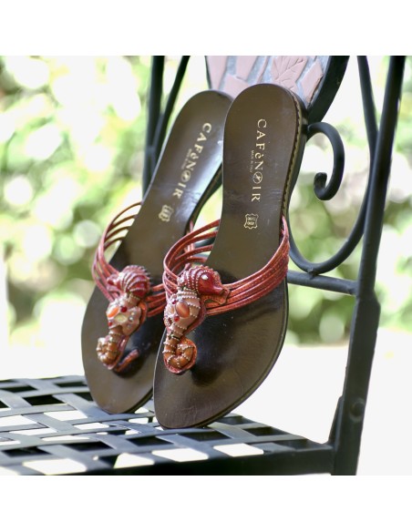 SANDALI CIABATTE  PELLE  N* 39 Cavalluccio Marino