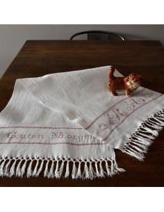 ANTICO ASCIUGAMANO CON MONOGRANNA 100x41 cm