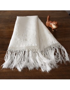 ANTICO ASCIUGAMANO TELAIO CON FRANGE 115x67cm