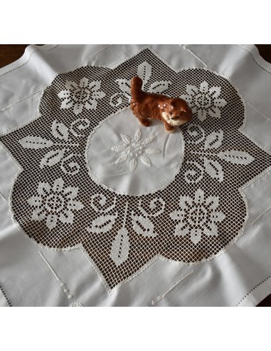 TOVAGLIETTA CON  FILET A RETE 83x83 cm