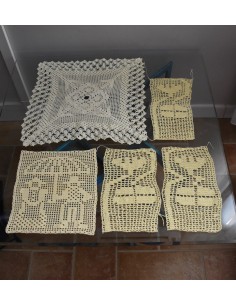 4 CENTRI / INSERTI + COPRILUME  AD UNCINETTO