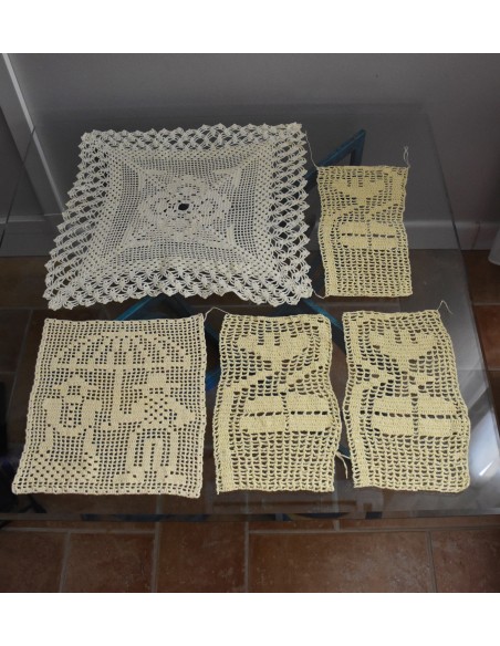 4 CENTRI / INSERTI + COPRILUME  AD UNCINETTO