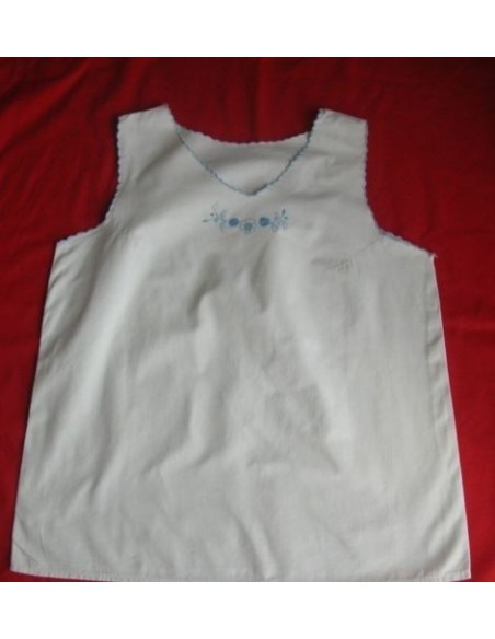 ANTICA CANOTTA RICAMATA A MANO Tg M