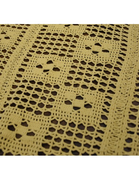 COPERTA / PLAID/ COPRITAVOLO IN COTONE GIALLO 175x175cm