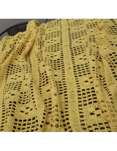 COPERTA / PLAID/ COPRITAVOLO IN COTONE GIALLO...