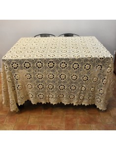 COPRILETTO IN COTONE REALIZZATO AD UNCINETTO 230x180 cm