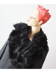 COLLO DI PELLICCIA VERA NERO