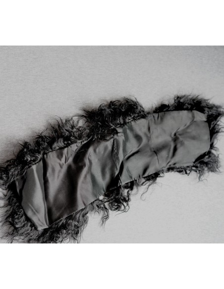 COLLO DI PELLICCIA VERA NERO VINTAGE