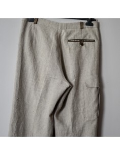 PANTALONI UOMO TIROLESI tg.44 LINO/PELLE 2