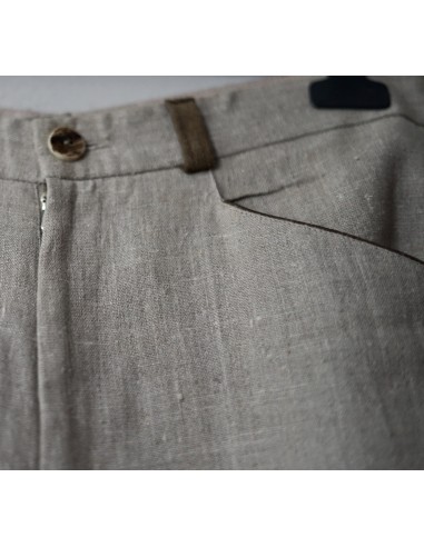 PANTALONI UOMO TIROLESI tg.44 LINO/PELLE