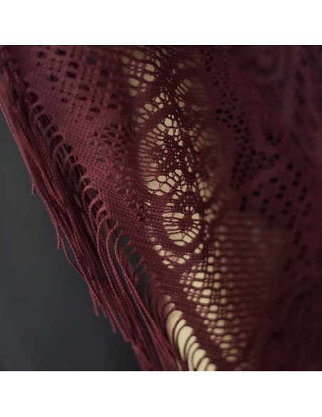 PONCHO BORDEAUX/ BORGOGNA  IN PIZZO