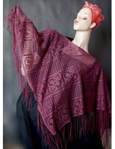 PONCHO BORDEAUX/ BORGOGNA  IN PIZZO