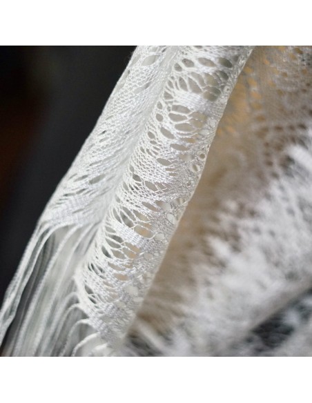 PONCHO BIANCO  IN PIZZO