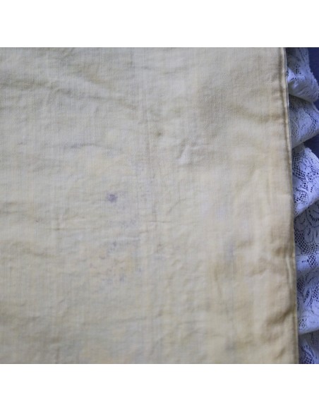 ANTICA FEDERA CON PIZZO 65x53 cm GIALLA