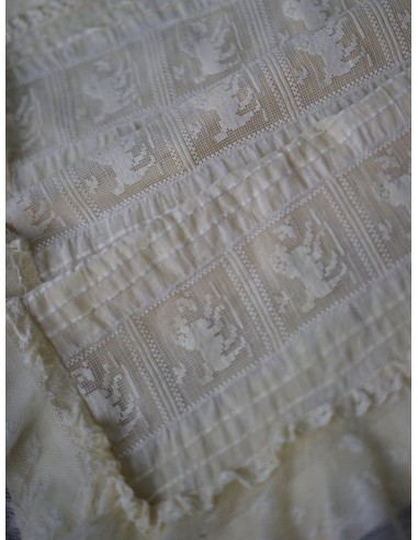 ANTICA FEDERA CON PIZZO 65x53 cm GIALLA