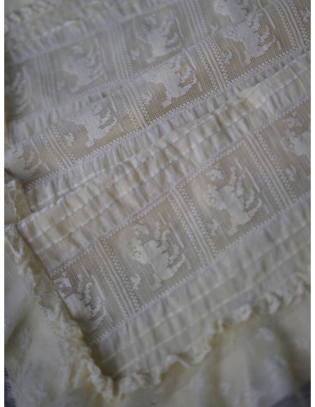 ANTICA FEDERA CON PIZZO 65x53 cm GIALLA