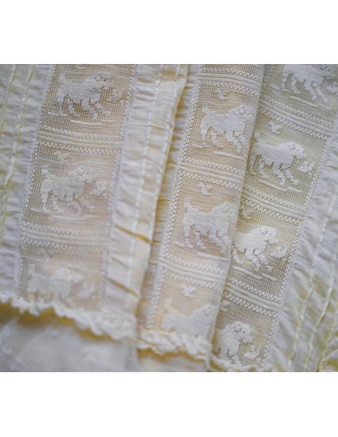 ANTICA FEDERA CON PIZZO 65x53 cm GIALLA