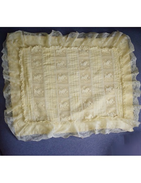 ANTICA FEDERA CON PIZZO 65x53 cm GIALLA