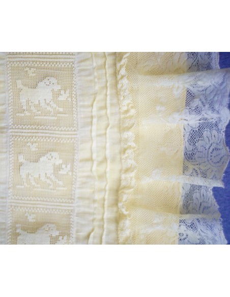 ANTICA FEDERA CON PIZZO 65x53 cm GIALLA