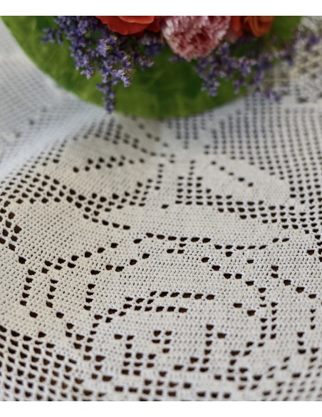 TOVAGLIETTA UNCINETTO  diam. 85 cm ca. "Rose"