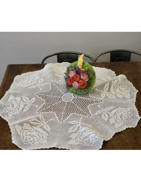 TOVAGLIETTA UNCINETTO  diam. 85 cm ca. "Rose"
