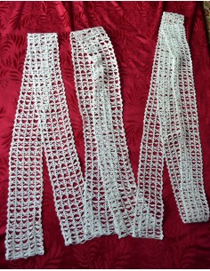 SET 3 BORDINI / PIZZI REALIZZATI A MANO AD UNCINETTO