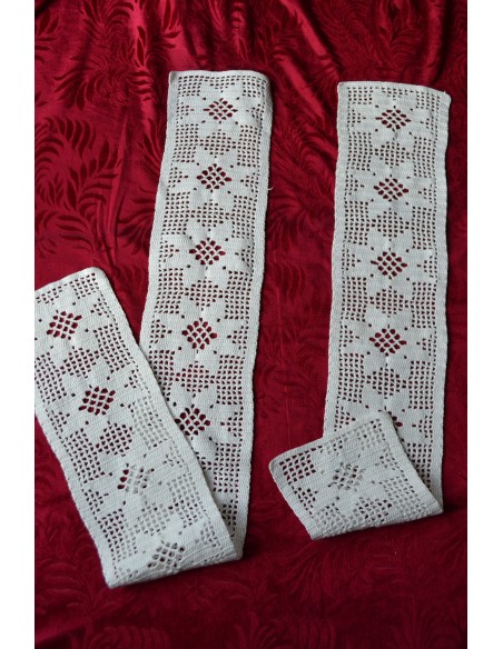 SET 2 BORDINI / PIZZI REALIZZATI A MANO AD UNCINETTO