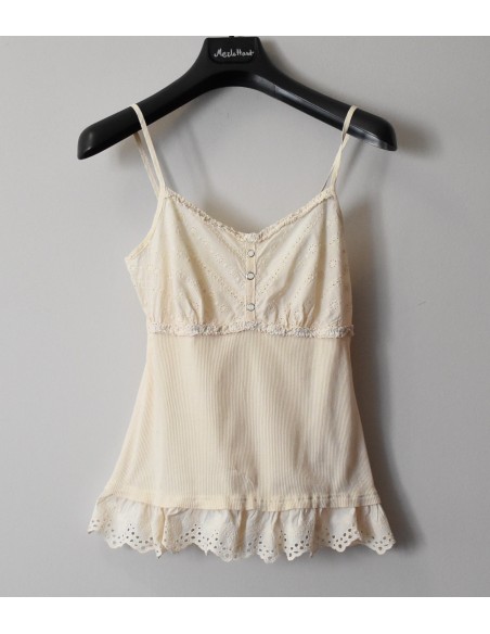 TOP CREMA CON PIZZO tg. S/M