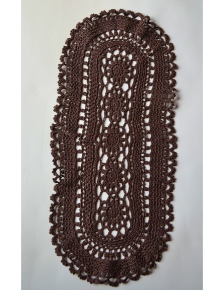  CENTRO REALIZZATO A MANO AD UNCINETTO 59x26 cm