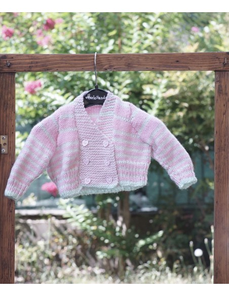 MAGLIONCINO GOLFINO 1/3 mesi NEONATA REALIZZATO A MANO
