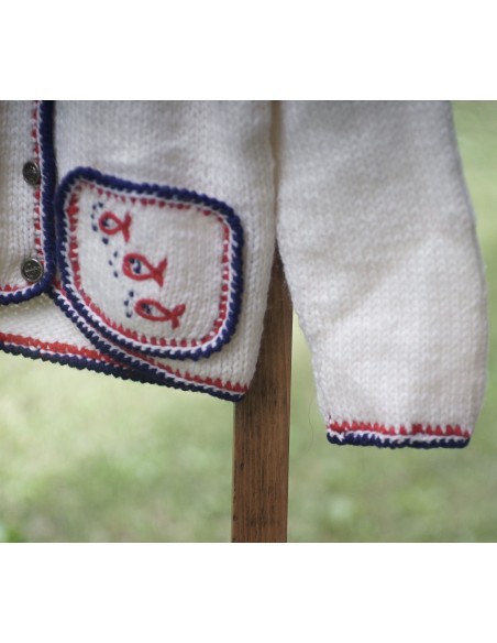 GOLFINO BAMBINA A MANO LANA VINTAGE  tg.6/8 anni