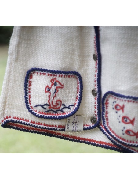 GOLFINO BAMBINA A MANO LANA VINTAGE  tg.6/8 anni