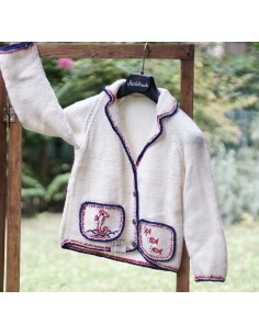 GOLFINO BAMBINA A MANO LANA VINTAGE  tg.6/8 anni