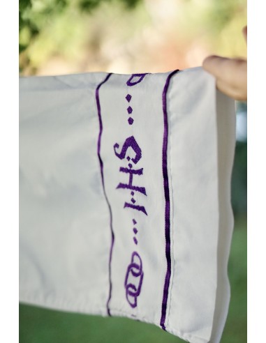 COTTA LUNGA CON  MOTIVI VIOLA RICAMATI