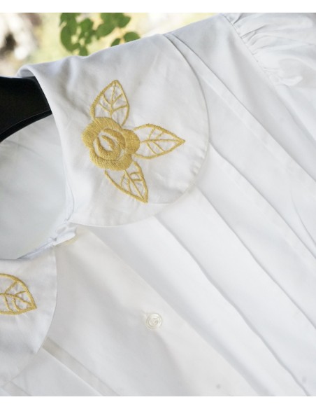 CAMICIA STILE TIROLESE tg M/L  RICAMATA